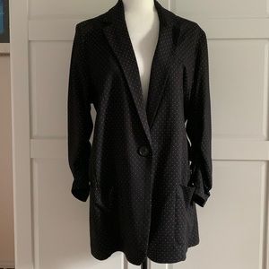 Max Studio black blazer / white polka dots